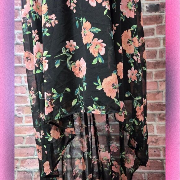 Lily Rose Floral Chiffon High-Low Dress – Women’s Size 3X Square Neckline - Picture 3 of 6